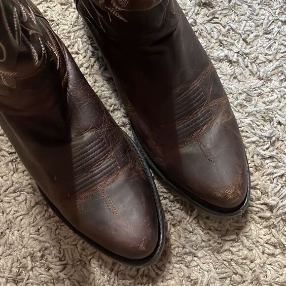 Shyanne Classic Western Cowboy Boots Oiled Leather Dark Brown - Picture 7 of 12